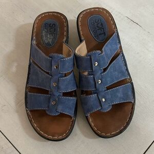 Denim Blue Slip On Sandals